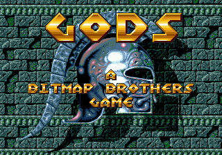 Gods title screen for Sega Mega Drive